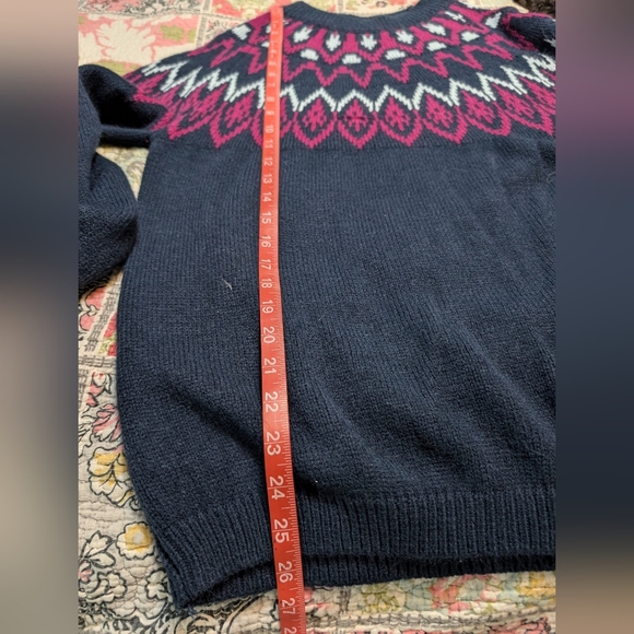 Mountain and Isles Fair Isle Sweater Navy Maroon Nordic Ski Sz M - Picture 7 of 8